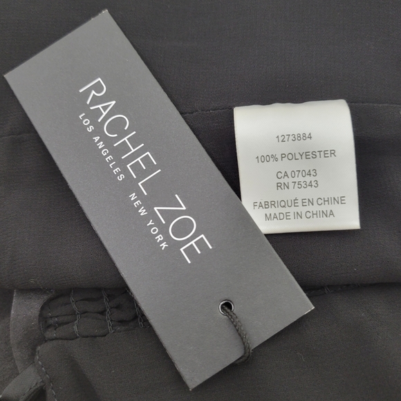 Rachel Zoe Black Oversized Flower Organza Crop Top Adj Straps Dress Event Med - Picture 9 of 13